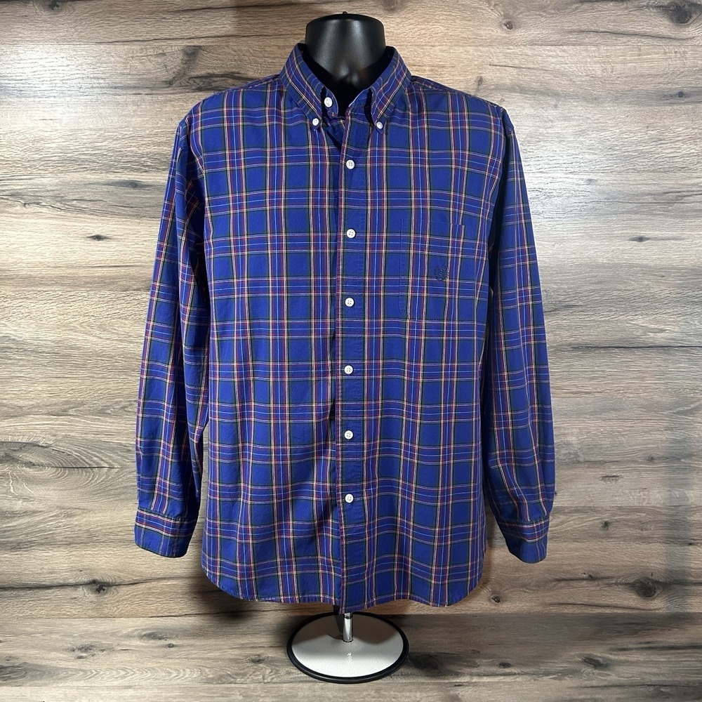 Vintage 1990s Chaps Plaid Easy Care Button Down‎ Shirt, Men's Size XL Y2K